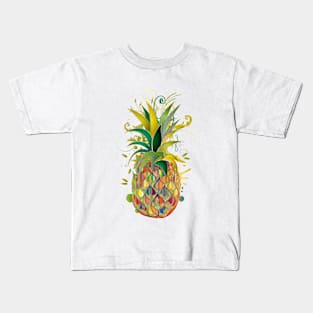 Drawing of a colorful pineapple in graffiti style Kids T-Shirt